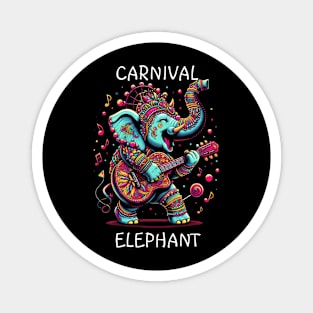 Elephant Playing Guitar Carnival Magnet